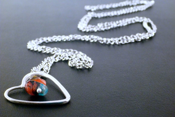 Fine Silver Heart Pendant Necklace