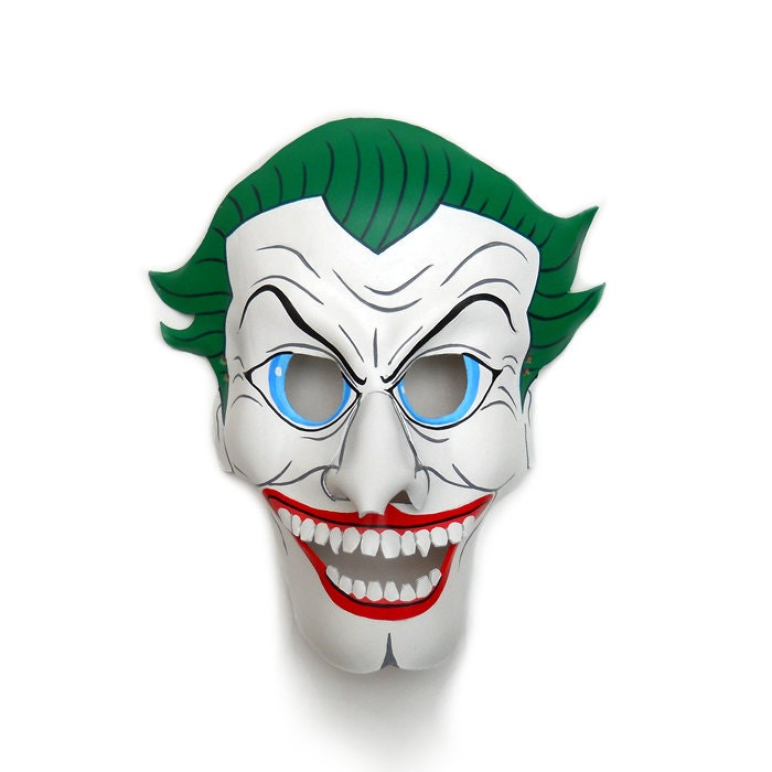 The Joker Batman Leather Masks Villain Comic white green Carnival Clown Halloween Costume Masquerade Circus Bachelor Mardi Gras Gift - LMEmasks
