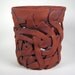 Red Orchid Pot with Spirals and Swirls in Red Clay