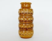 Vintage West German Caramel Pottery Vase (268-23)  Mid Century, Modern