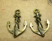 6pcs charms accessories craft alloy jewelry pendant handmade brass  Caribbean Pirate Ship Anchor fashion jewelry sx247