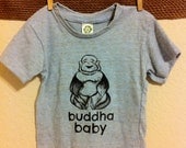 Light Blue "Buddha Baby" Organic Tee.  Size: 12-18 Months.