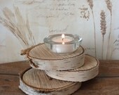 Rustic Wood Custom Birch Tree Candle Holder Wedding Party Event Cabin Decor Picture or Jewelry Display Natural Tree Branch Log