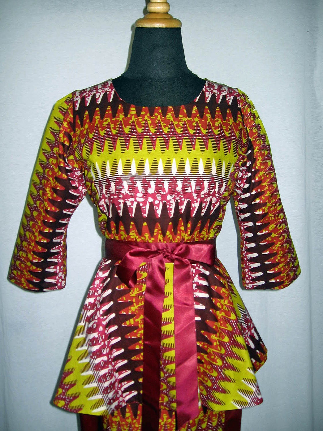 African Wax Print Peplum Top (or Choose a Different Print)