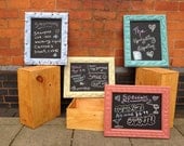 Many Sizes - Hand painted and hand carved wood framed chalk boards - Kitchen, Cafe or Bar