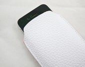 iPhone 4 Case, iPhone 4S Case,  iPhone 4 Cover, iPhone 4S Cover, iPhone Case -  White Faux Leather