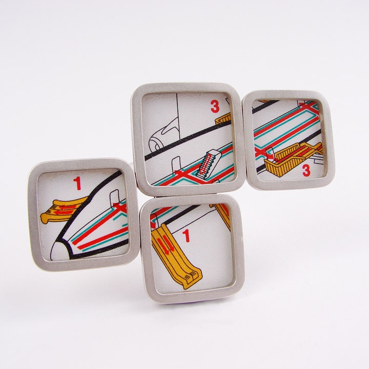 SHE's got a TICKET to RIDE  silver brooch 1