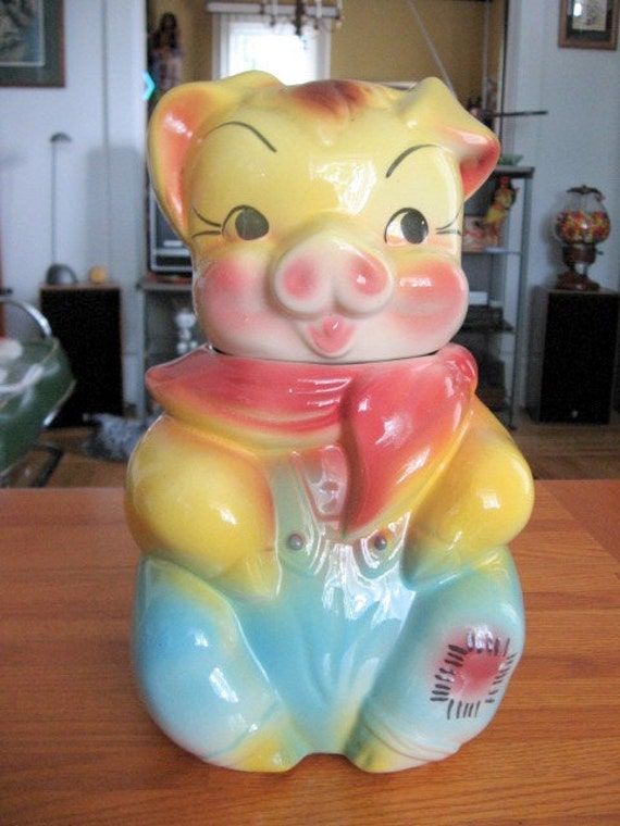 1940s American Bisque Ceramic Pig Cookie Jar By Toysnsuch On Etsy