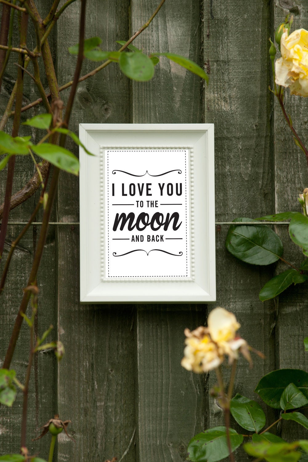A4 Cute Quote Prints for Children's Room and/or a Gift for Boy or Girl - "To the Moon"