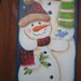 Two Snowmen hand painted on wooden plaque