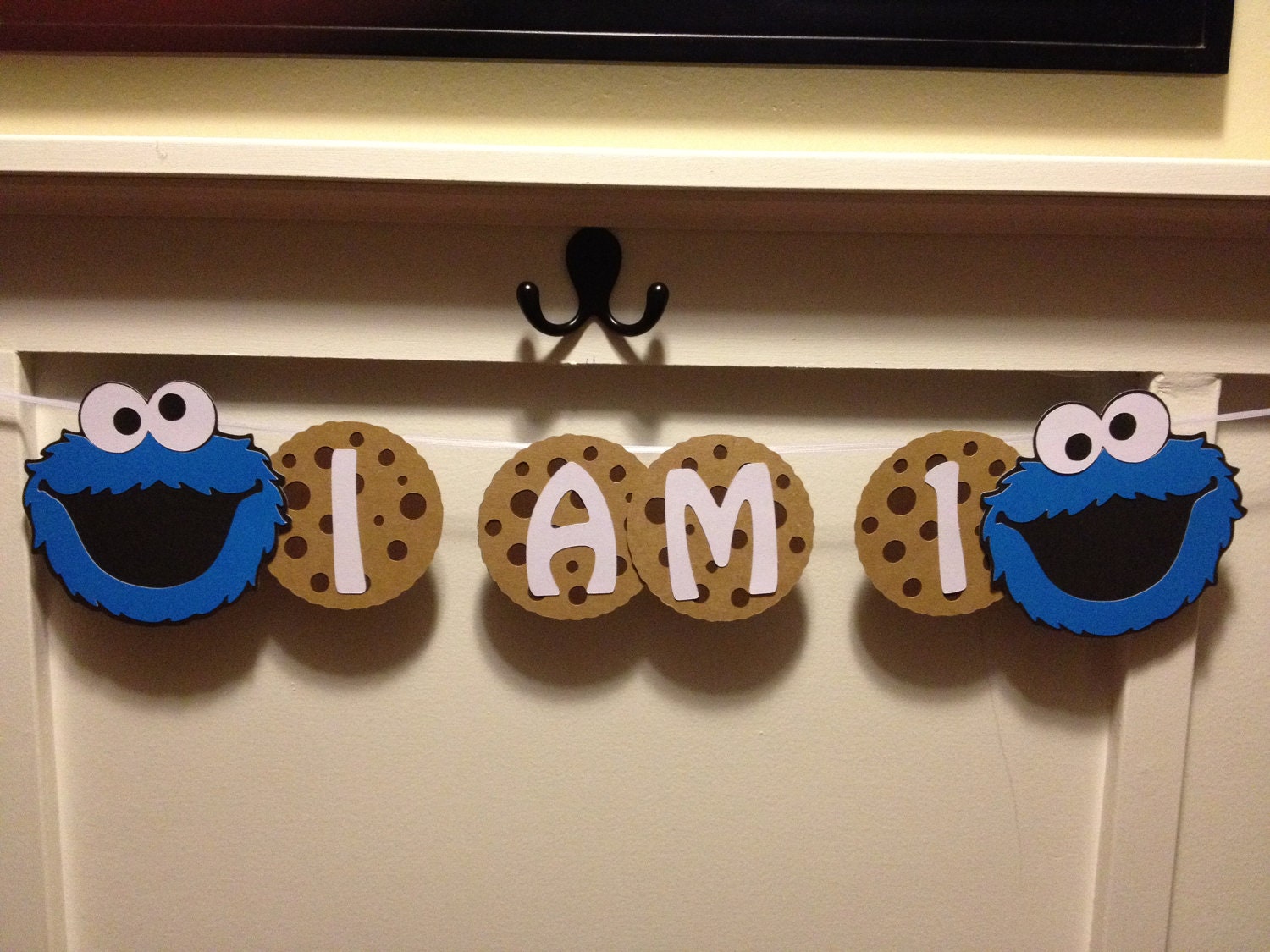 Sesame Street Cookie Monster Milk and Cookie "HAPPY BIRTHDAY"  High Chair Banner