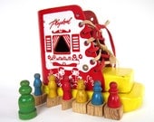 Vintage 1950s Playskool Old Woman & Shoe Lacing Toy with Original Figures and Shoelace