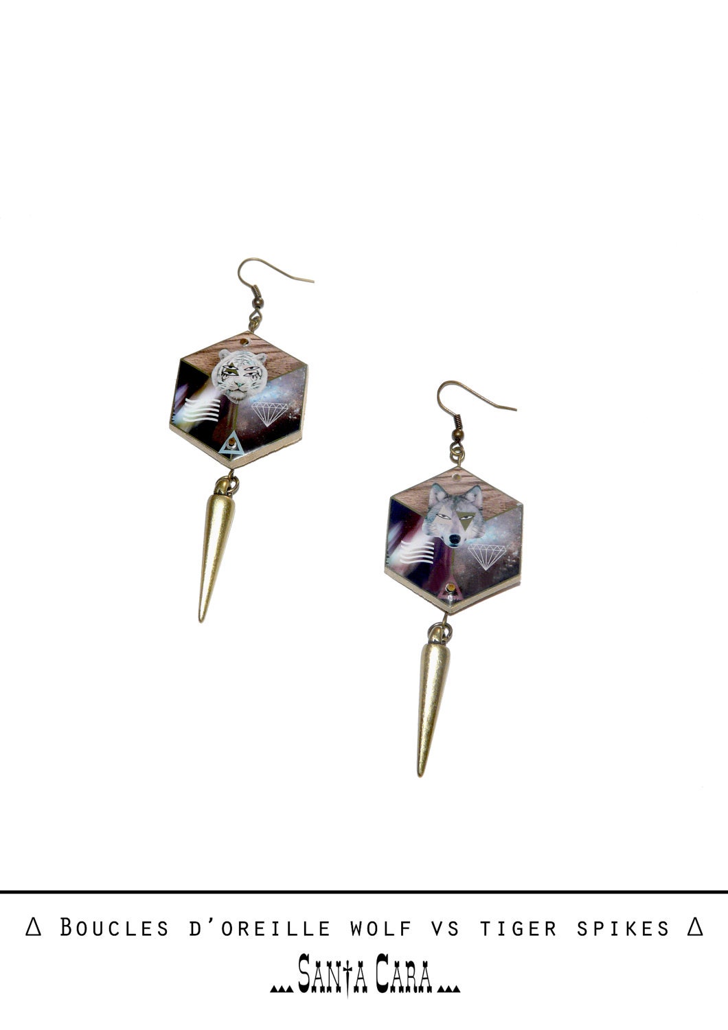 Boucles d'oreille WOLF vs TIGER SPIKES