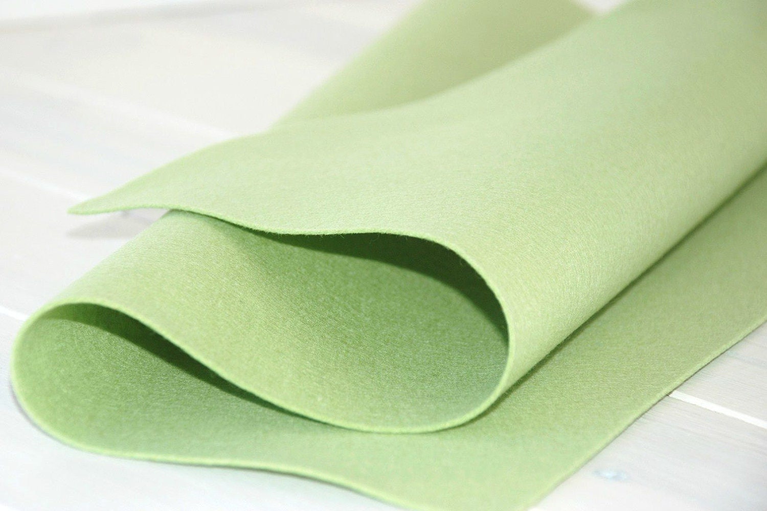 100% Wool Felt, 100 Percent Wool Felt Large Sheet - 18" X 18" - Color Mint -58 - Pure Felt
