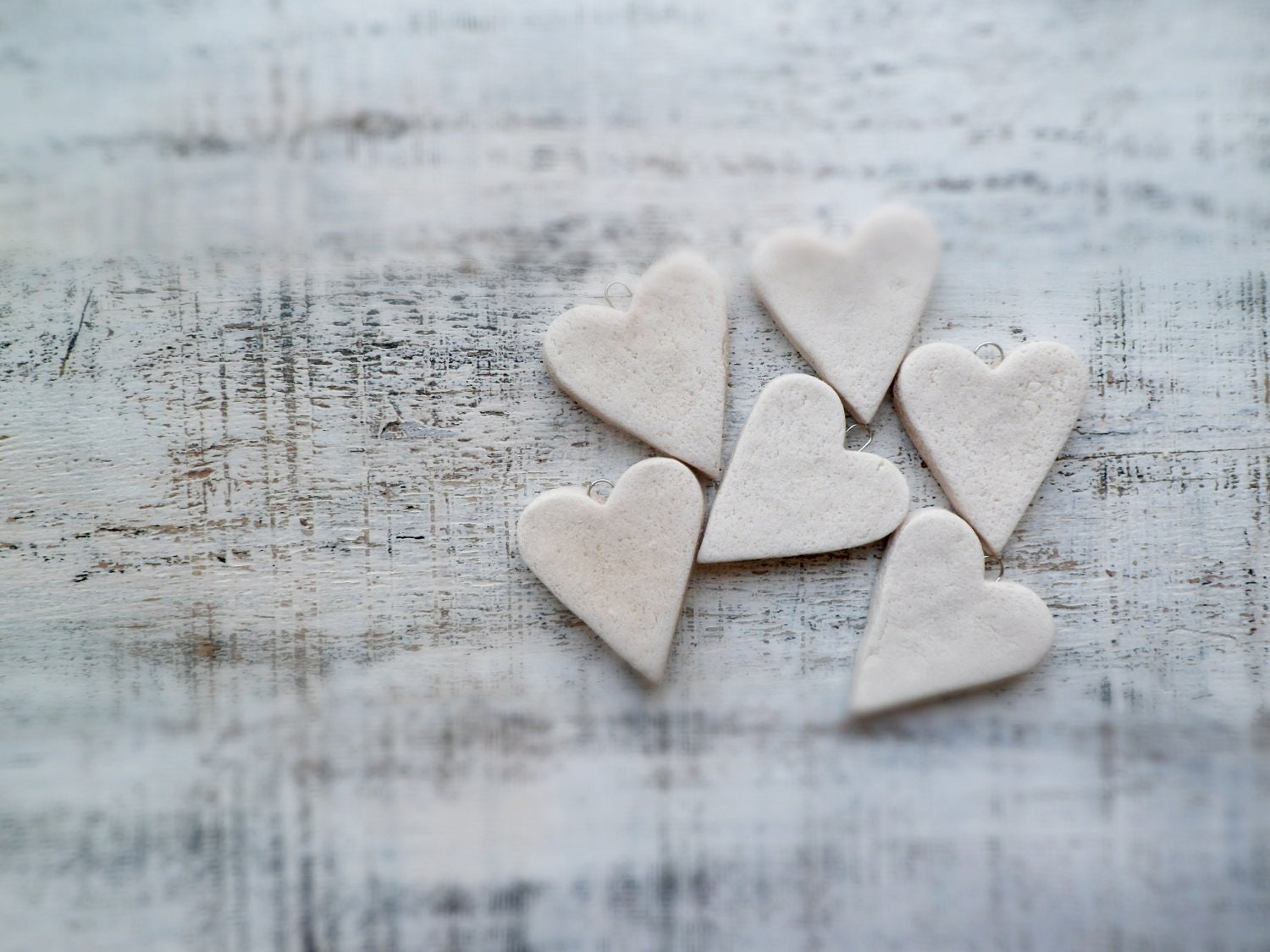6 hearts DIY Valentine Day decor, Valentine gift Rustic Shabby Chic wedding favors gifts bridal shower favors wedding decor gifts