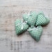 Mint heart magnet sachet Valentine Day decor, Valentine gift green white cotton shabby chic cottage chic