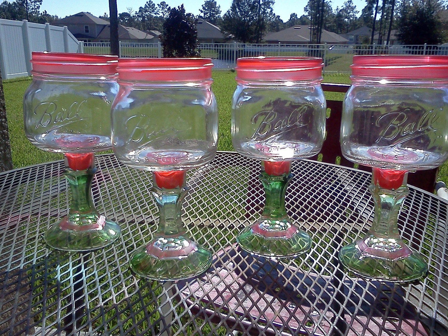 Ball Mason Jar Margarita or Sangria Glass - 16oz Square Elite - CHRISTMAS GLASS