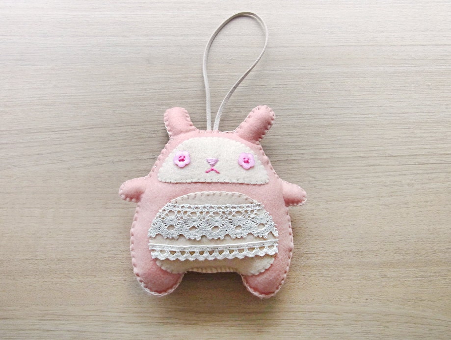 Bunny Plush Toy - Stuffed bunny - Kawaii plush - Pink bunny Messenger rabbit soft toy - READY TO SHIP