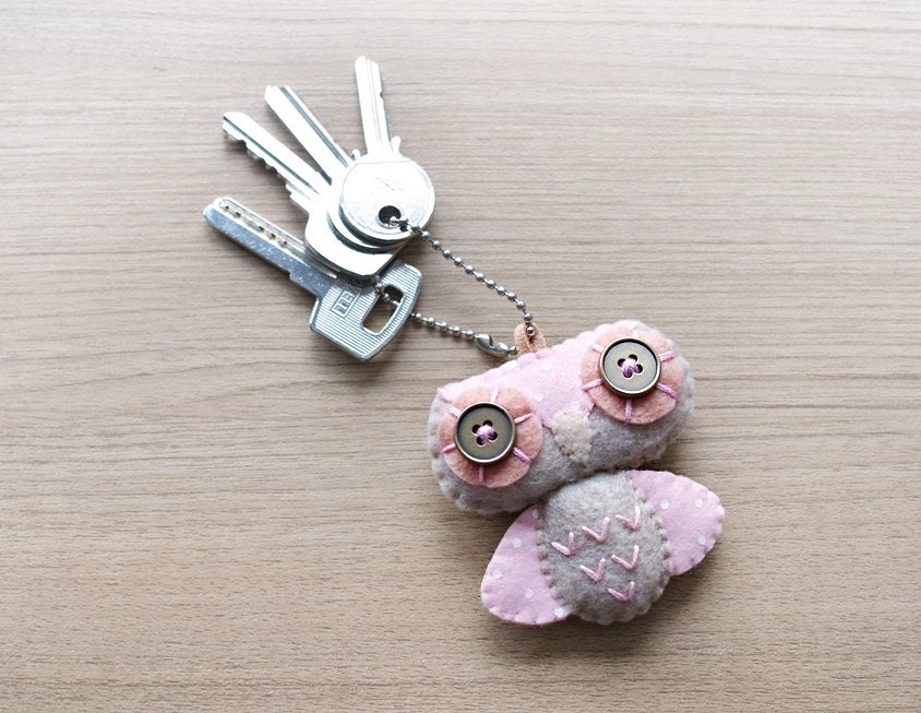Felt Keychain -  Valentine Gift-  cute accessories -  Kawaii - owl plush - READY TO SHIP