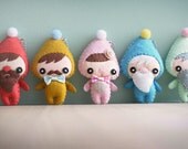 Felt Keychain -  stocking stuffer -  cute accessories -  Kawaii - Mint Gnome plush - READY TO SHIP