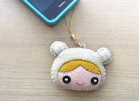 Buy cell phone charms - Cell phone charm -  felt charm -  cute charm -  Kawaii cell phone charm - READY TO SHIP