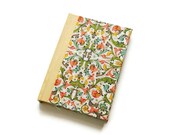 Handbound Notebook Journal - Case Binding - Cream Bookcloth, Beautiful Multicolored Paper - Beautiful Mothers Day Spring Gift