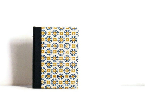 Handbound Blue & Yellow Journal - Case Bound Notebook  - Great Stocking Stuffer Gift for Teens
