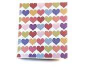 Hearts Handbound Book or Journal Valentines Day Gift - Coptic Stitch - Notebook Hand Bound with Hand-Torn Pages