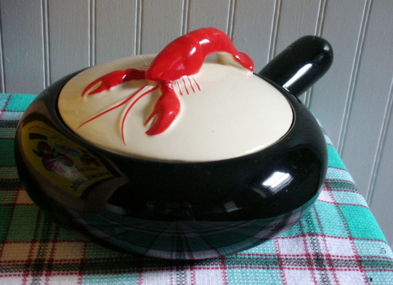 Lobster Bake Ceramic Casserole Dish with Lid by CocoBearsHoneyHole
