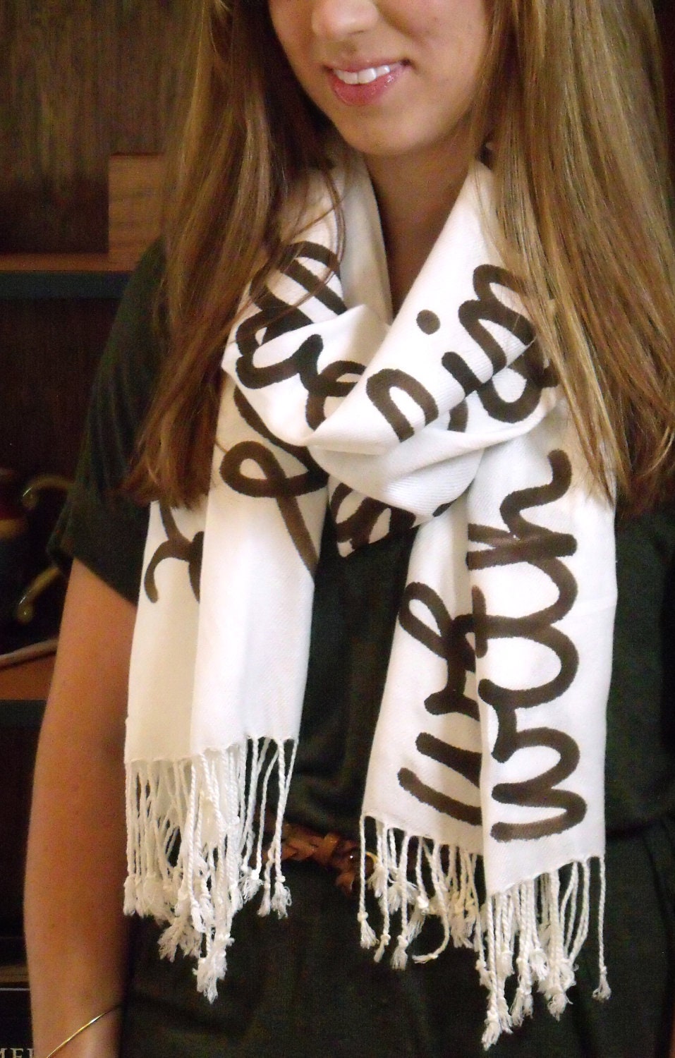 Shakespeare Handwritten Script Scarf- Love is not love which alters when it alteration finds...