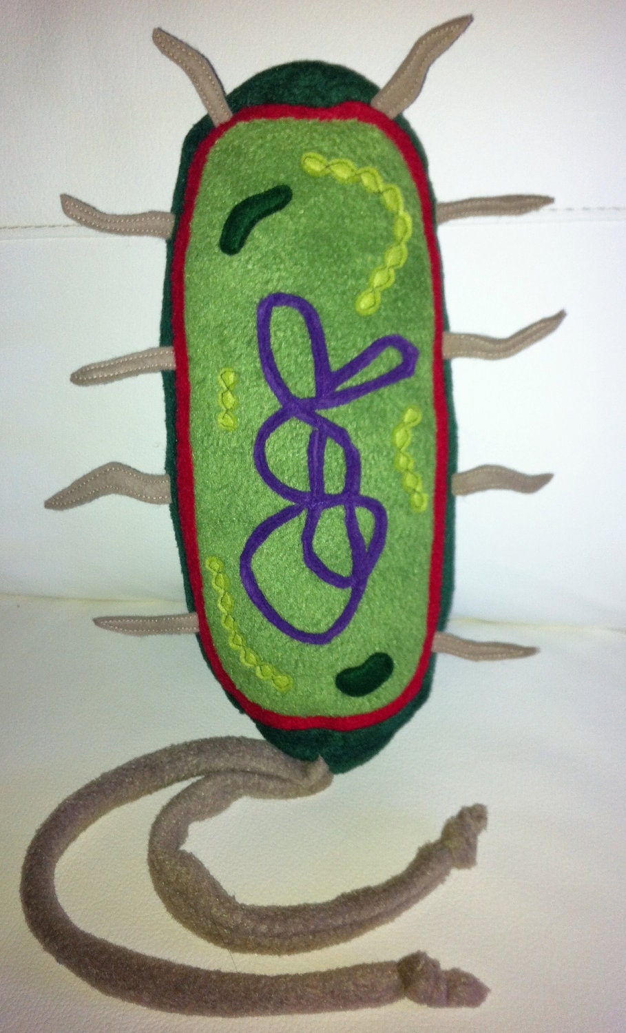 Large plush handmade bacterium toy, made to order