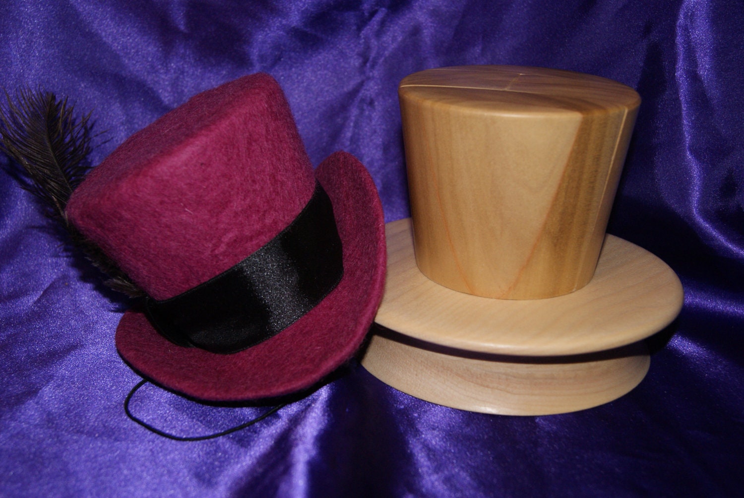 Mad Hatter Top Hat Fascinator hat block made of Poplar wood