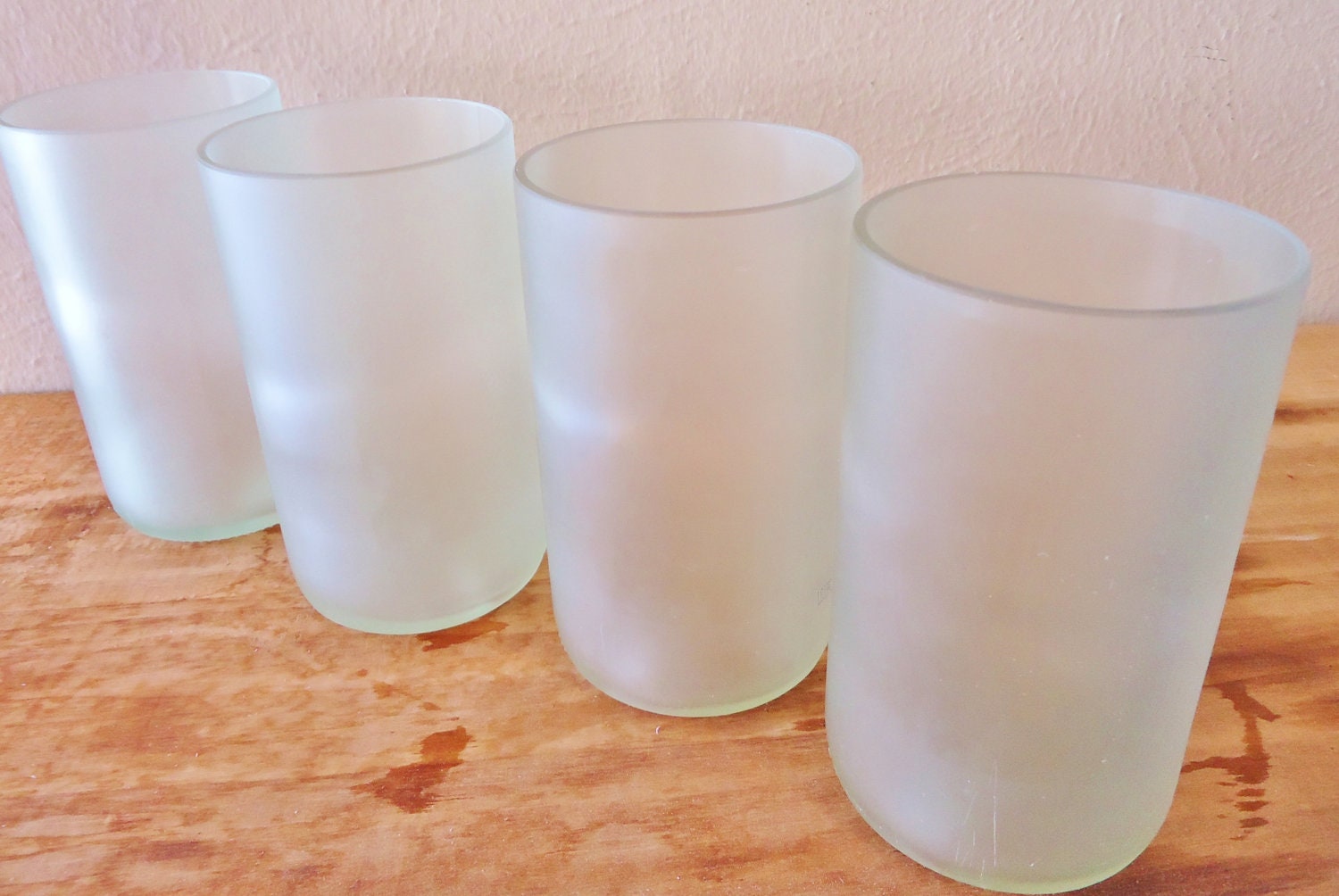 Frosted Glass Tumblers made from Recycled Wine Bottles Set of 4 SALE NOW 20% OFF