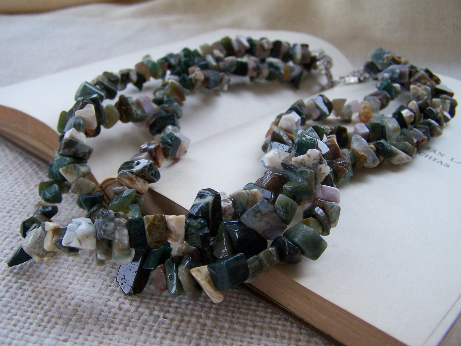 3-Strand Chunky Earth-Toned Statement Necklace - Handmade Jewelry - OOAK  - Ready to Ship