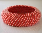 Upcycled 'Hot & Cold' Rope Basket: Red / Coiled / Large