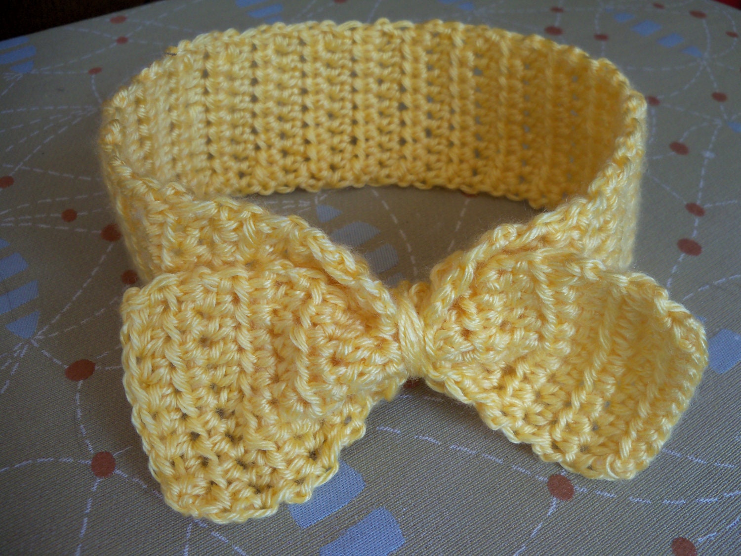 Eco-Friendly Kid's Bow Earwarmer Headband in Yellow