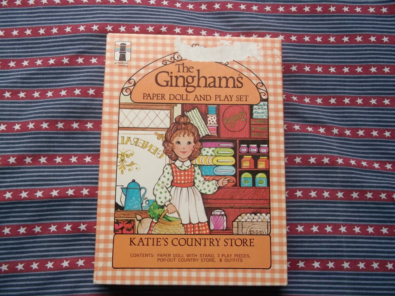 Vintage Gingham Paper Doll and Play Set