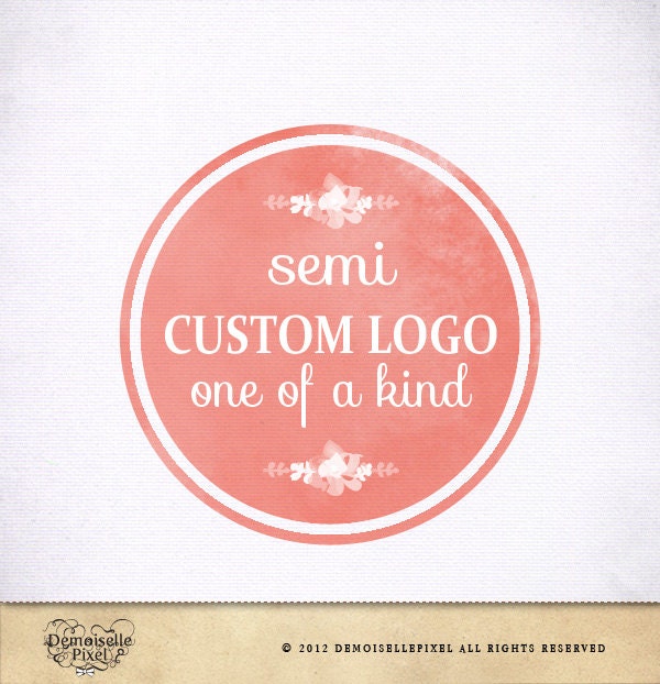 Semi Custom Logo Design Hand Drawn Ooak for Photographer Photography Studio Boutique Small Business