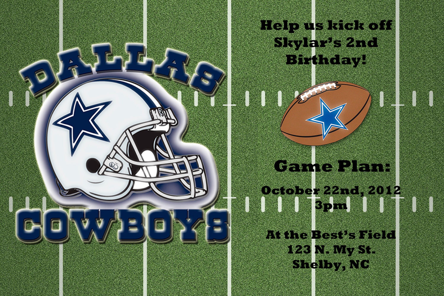 Dallas Cowboys Football Invitation OR Thank You By SkyeCreation