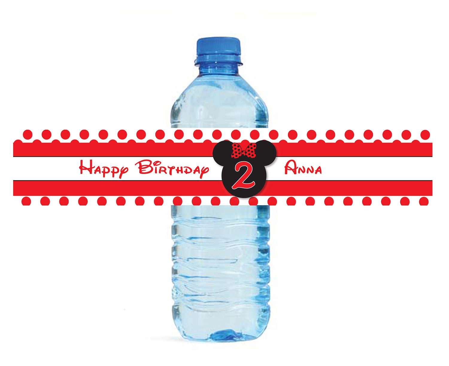 Minnie Mouse themed Water Bottle Labels - Customized Digital File Il_570xn