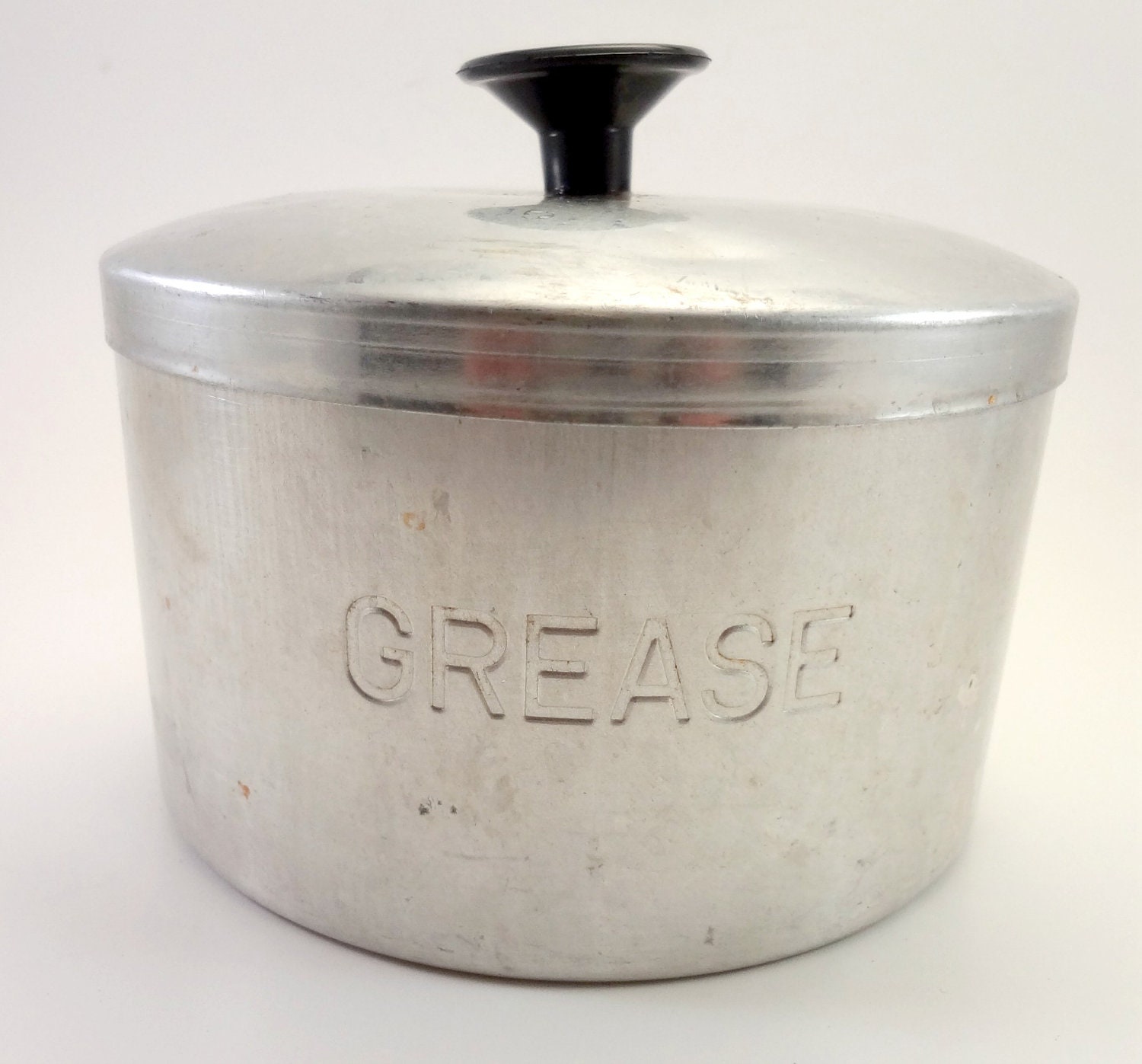 Vintage Aluminum Grease Container With Strainer