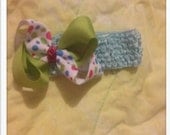 Boutique Baby Girl Hairbow on a Crochet Headband