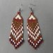 Brown, white and cream seed bead earrings