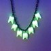 UV reactive - Glow in the dark human teeth necklace - zombie, rave, cybergoth