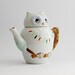 Vintage 1950s porcelain owl tea pot mid century modern ceramic retro individual owl teapot kitsch animal