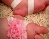 Shabby flower baby barefoot sandals in any color. Barefoot sandals. Baby girl barefoot sandals.