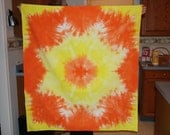 Tie Dye Wall Hanging / Tapestry - Daffodil / Orange And Yellow Star