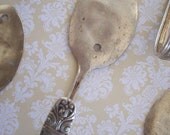 Eclectic Home Decor - ONE Flattened Vintage Silver Plate Spoon Hook
