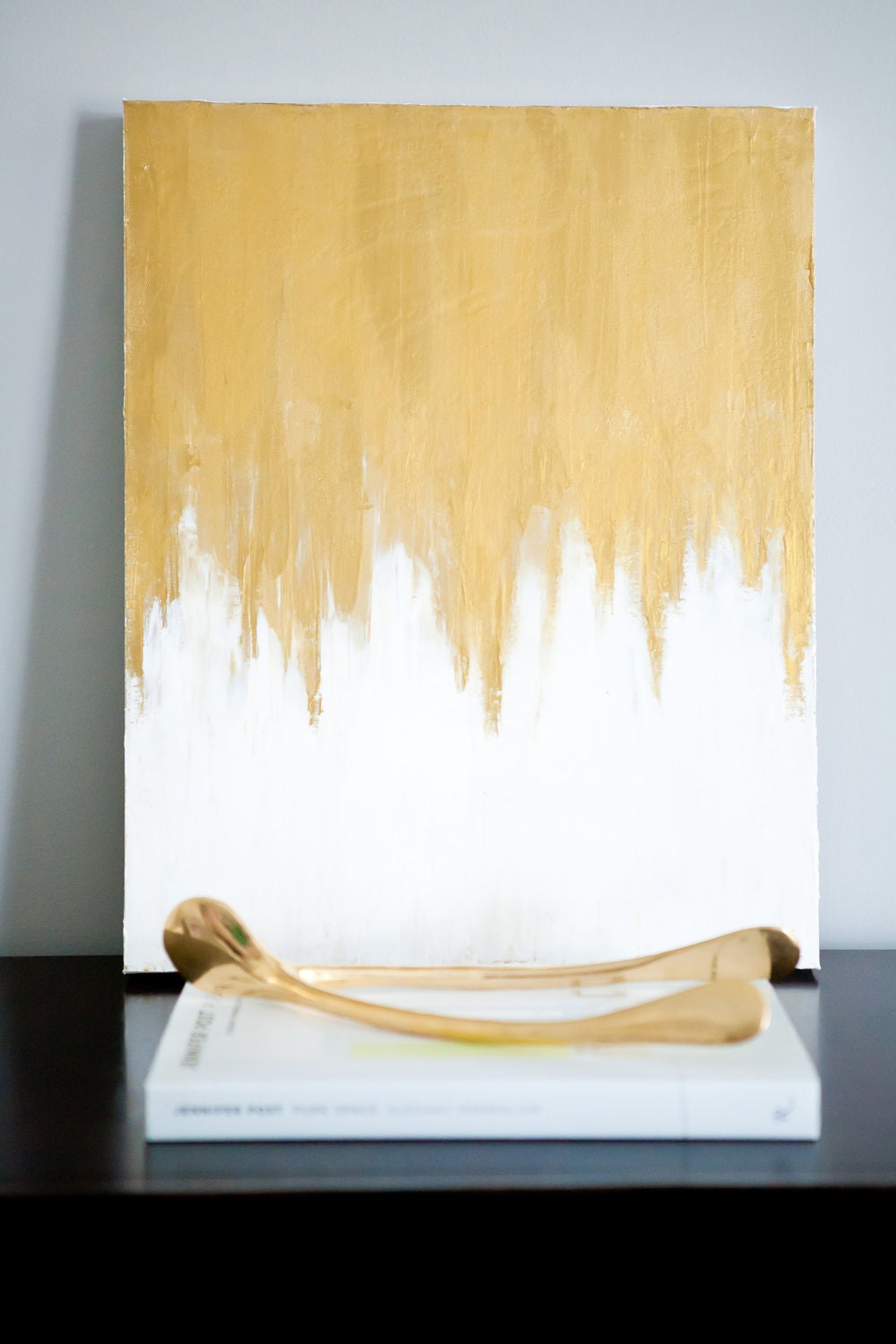 16x20 Gold/White Abstract