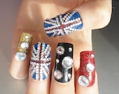 Union Jack British Glitter Kawaii Deco Gyaru Lolita Nails